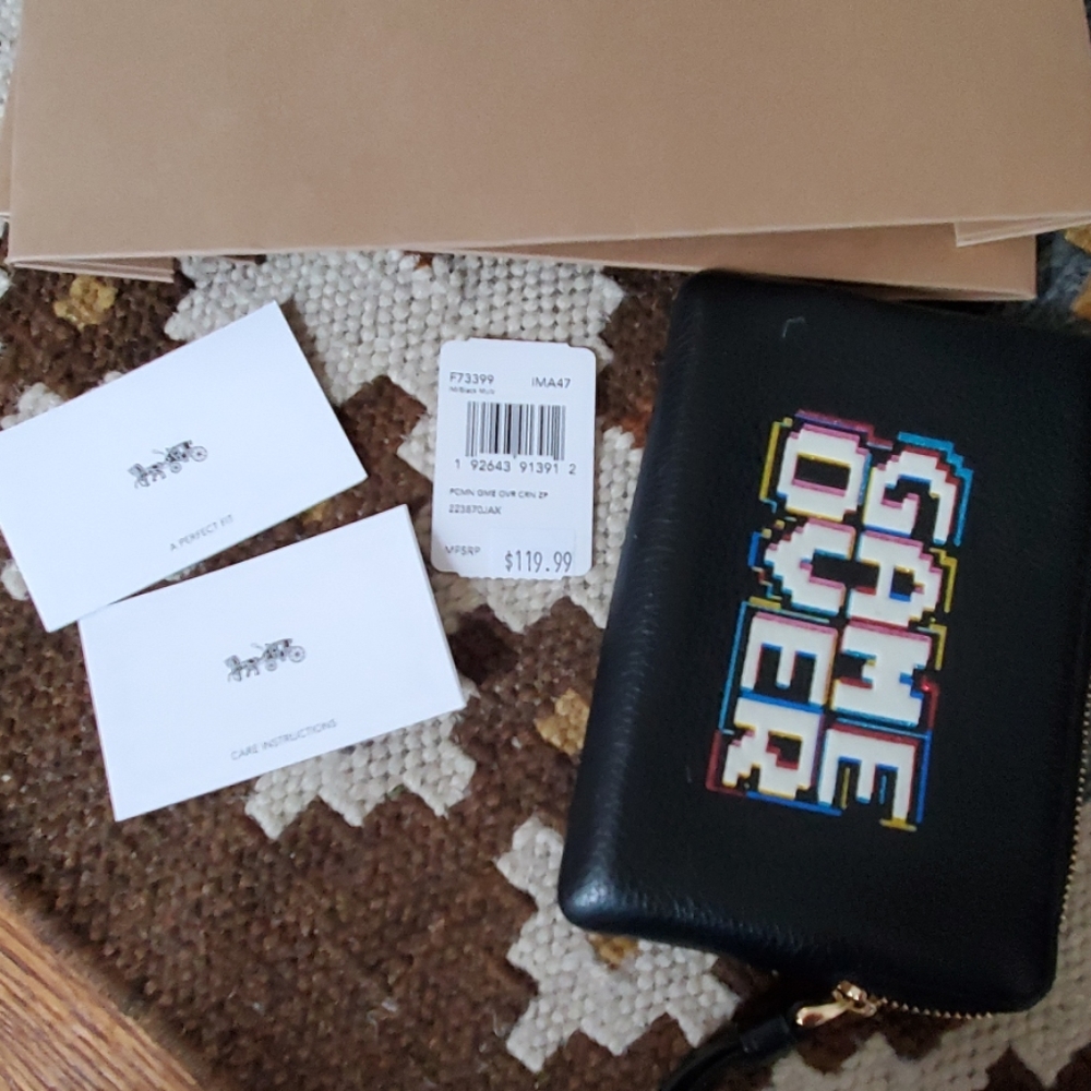 COACH Pacman Game Over Corner Zip Small Wristlet - Picture 3 of 4